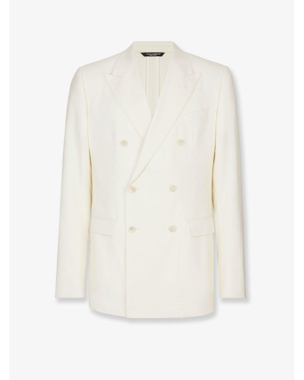 Dolce & Gabbana White Blazer Taormina Linen for men