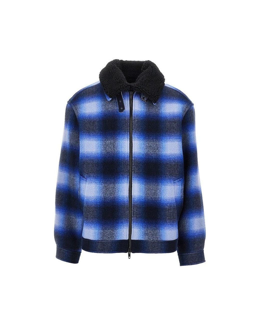 Balenciaga Blue Check Flannel Jacket for men