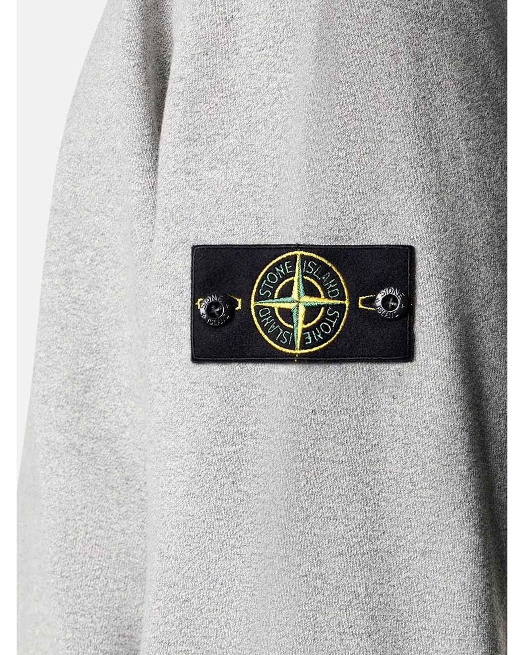 Stone Island Gray Melange Cotton Sweatshirt for men