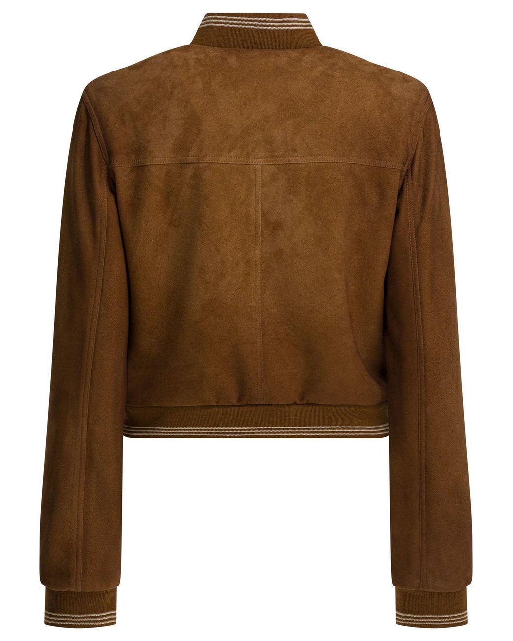 Miu Miu Brown Suede Leather Bomber Jacket