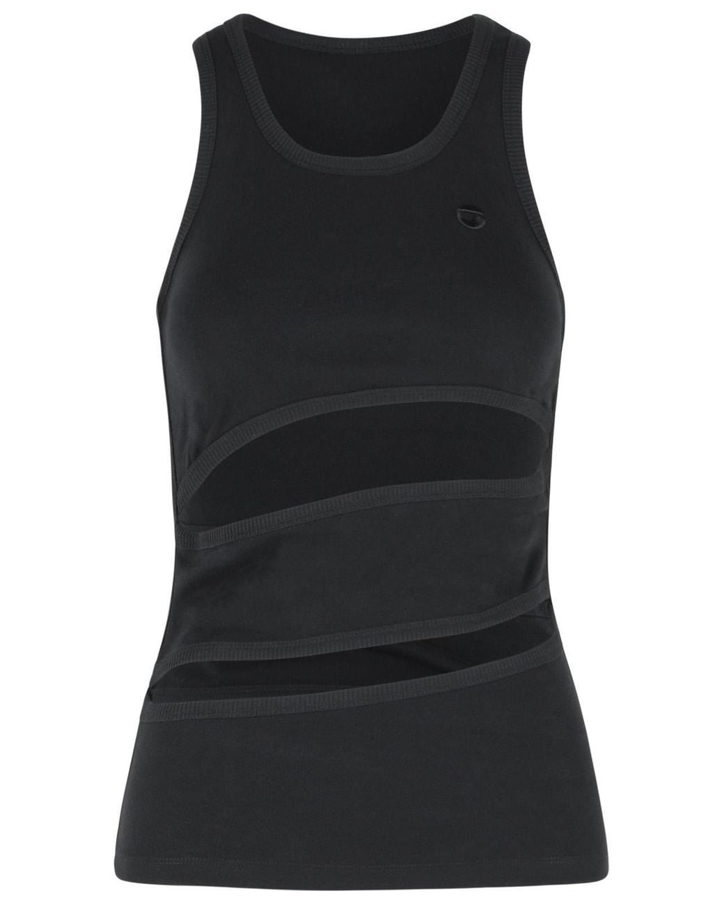 Coperni Black 'Spirale' Cotton Tank Top