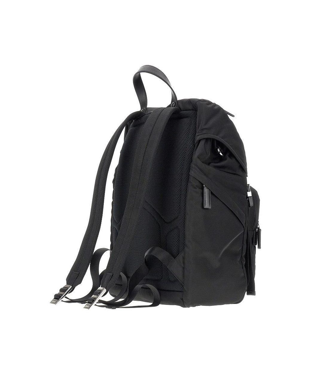 Prada Black Re-Nylon Backpack With Triangle Logo for men