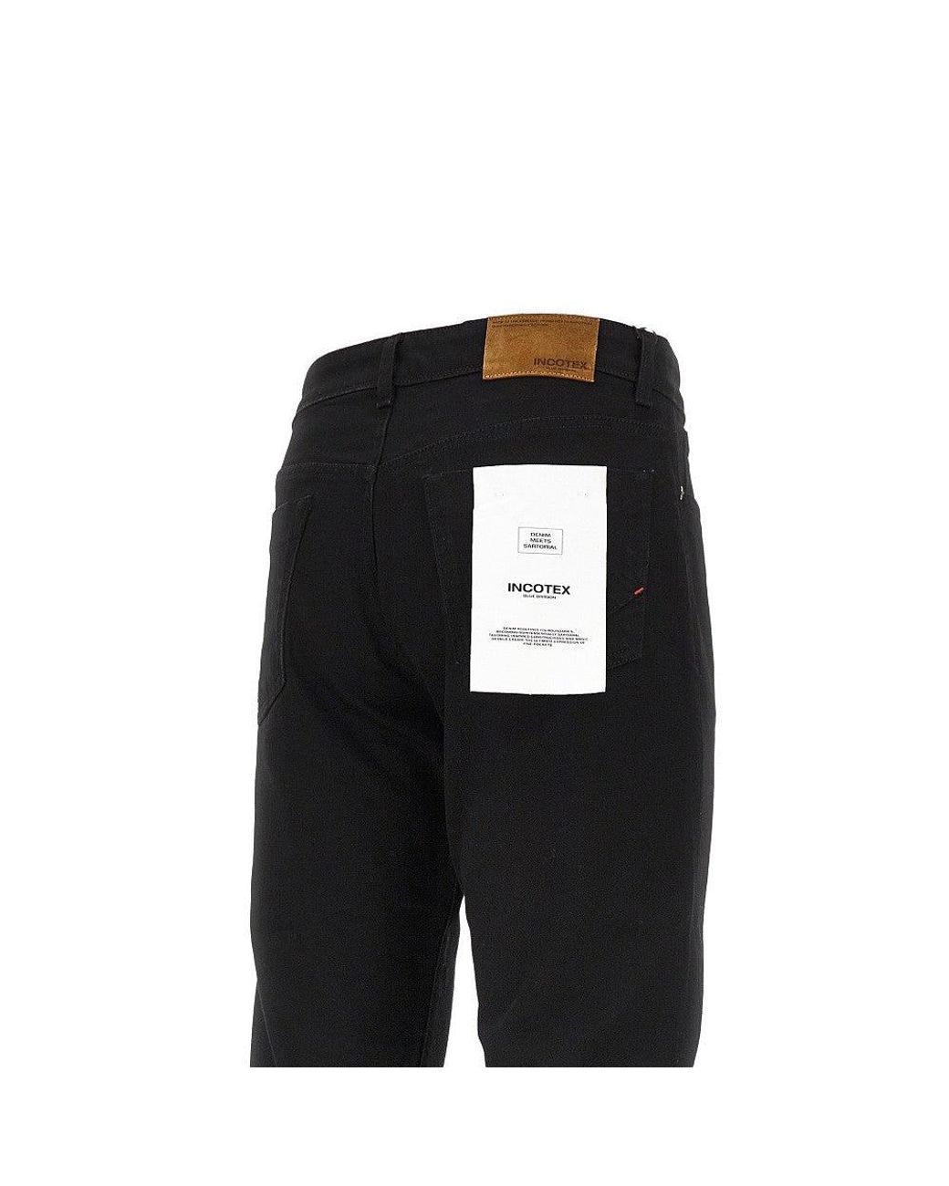 Incotex Black Stretch Regular Fit Jeans for men