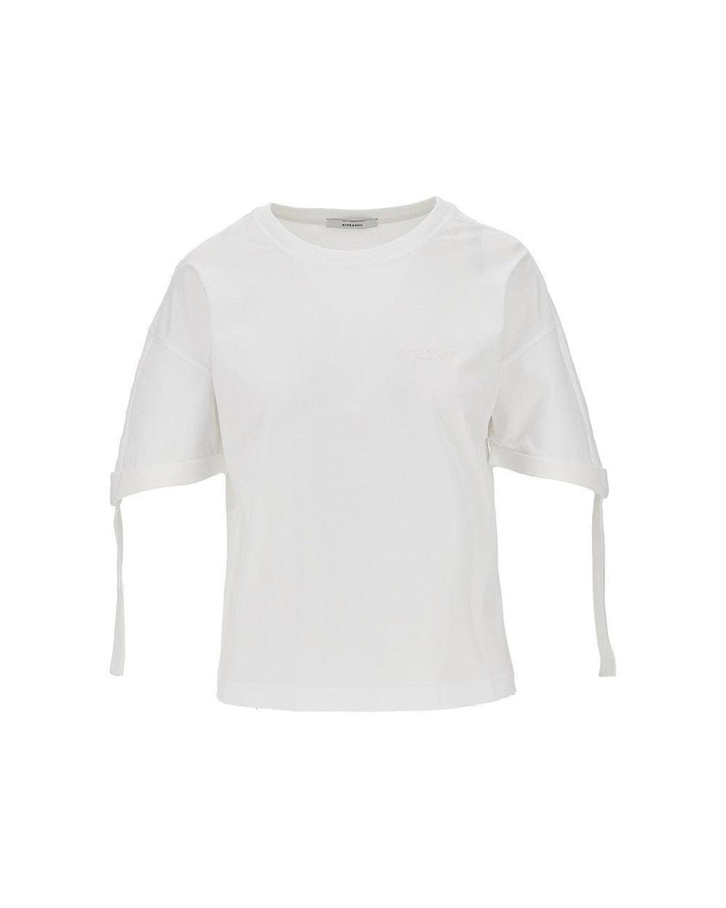 Givenchy White Jersey T-Shirt With Logo Embroidery