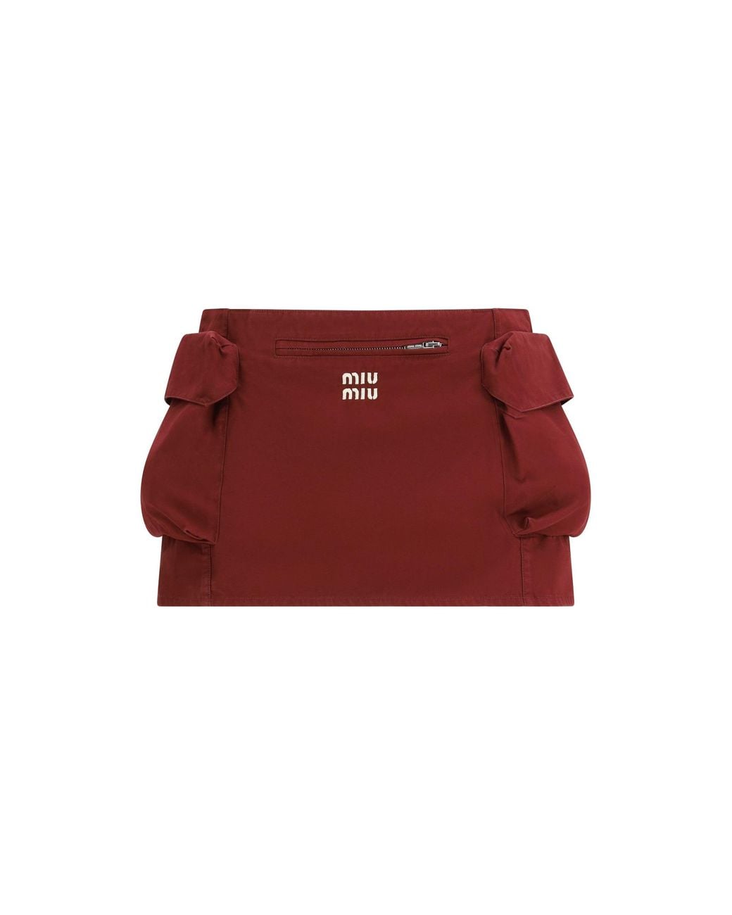 Miu Miu Red Cotton Mini Skirt