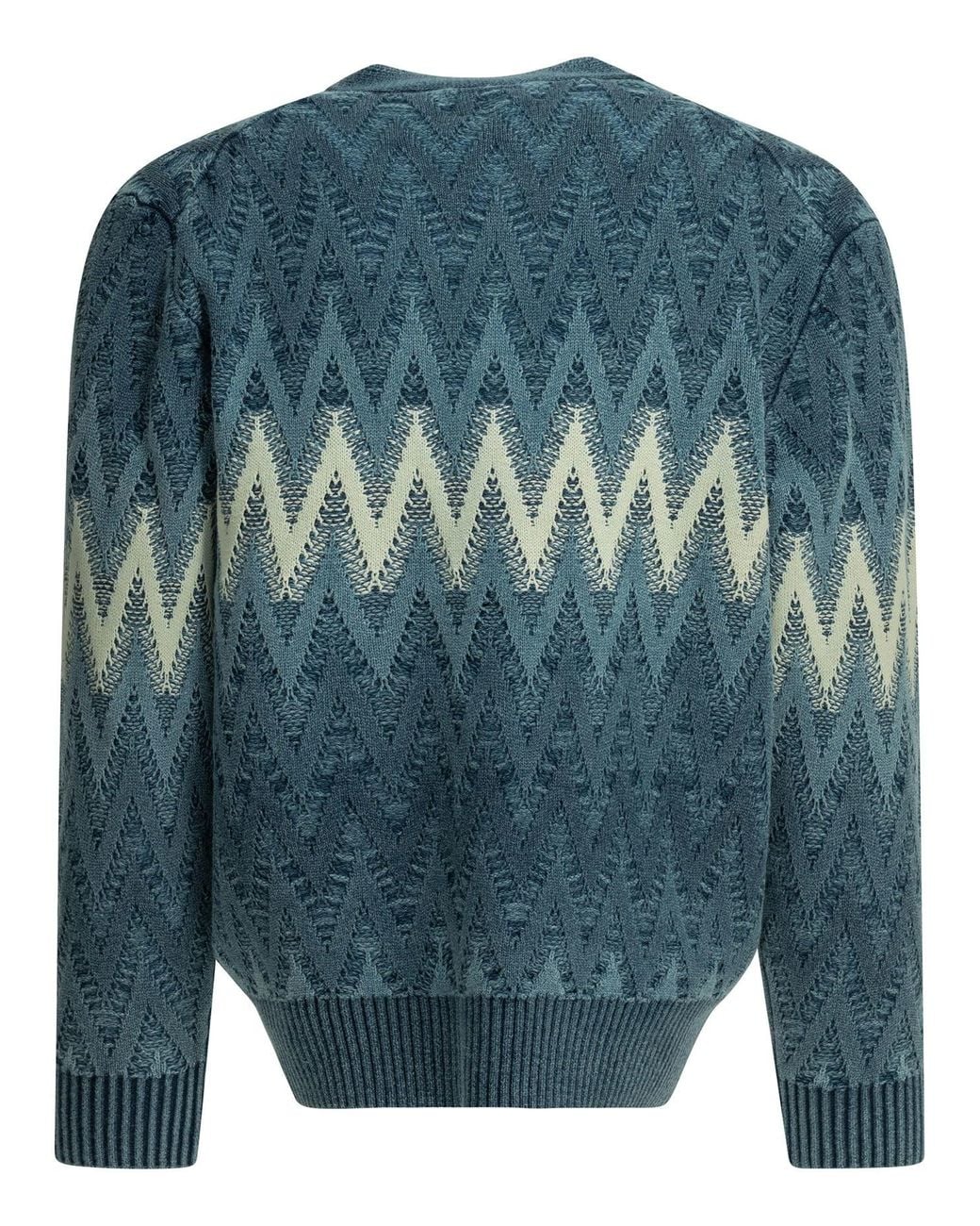 Beams Plus Blue Yarn Cotton Cardigan