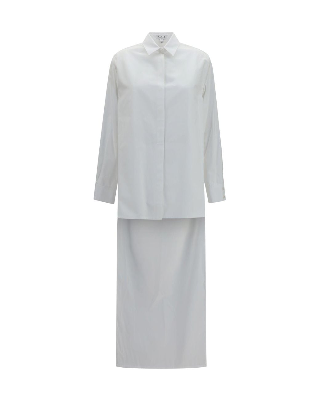 Alaïa Gray Alaïa Asymmetric Cotton Poplin Shirt
