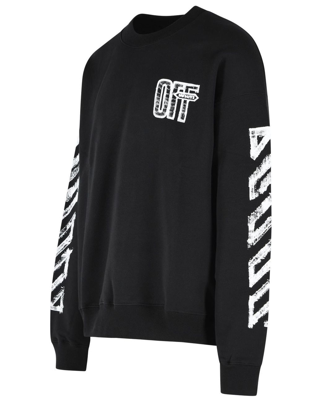 Off-White c/o Virgil Abloh Black 'Motion Arrow' Cotton Sweatshirt for men