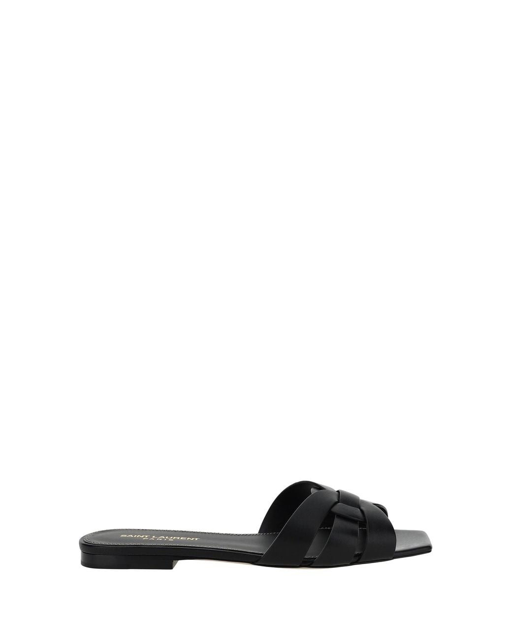 Saint Laurent Black Tribute Leather Sandals