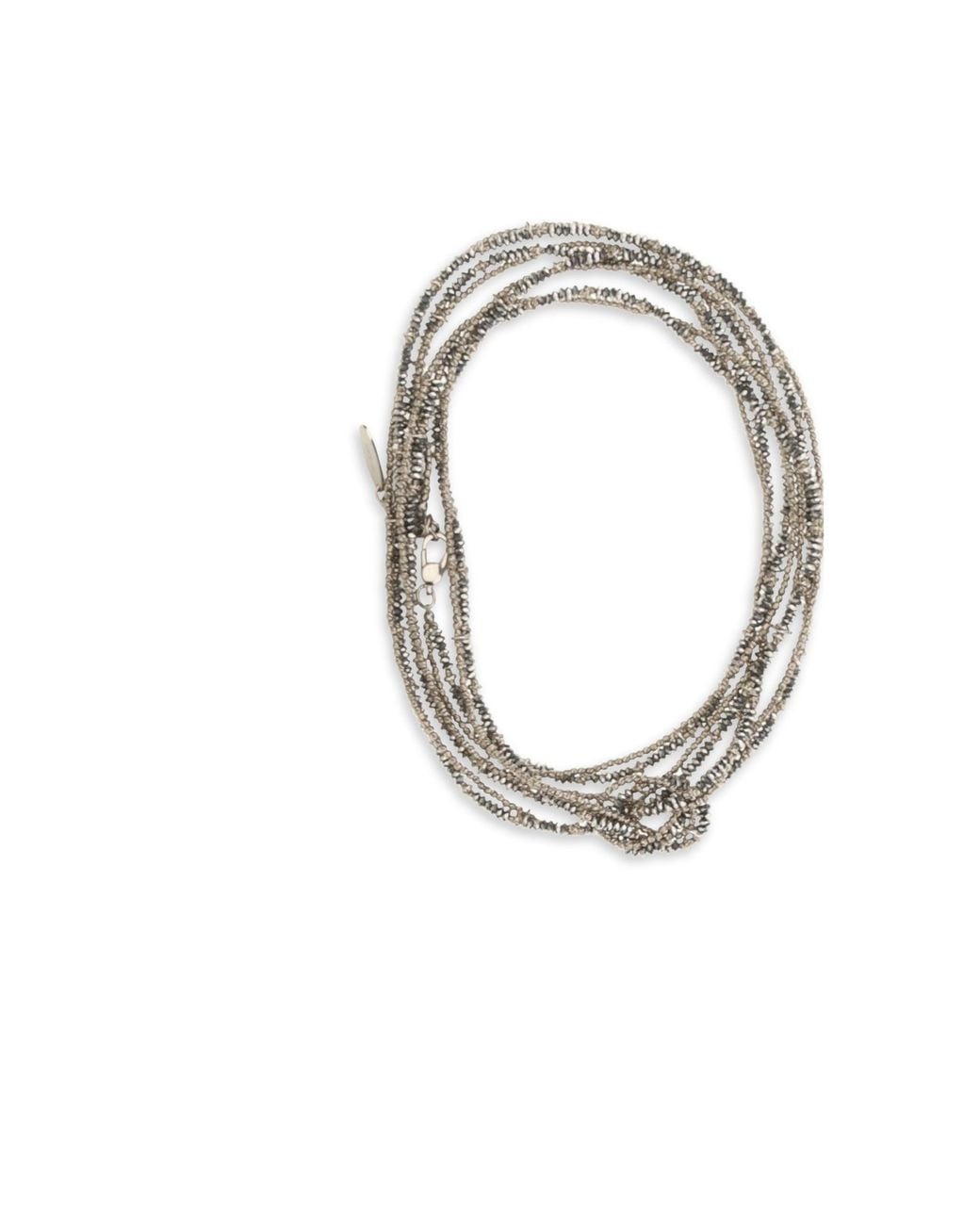 Brunello Cucinelli Metallic Hematite Sterling Wrap Bracelet