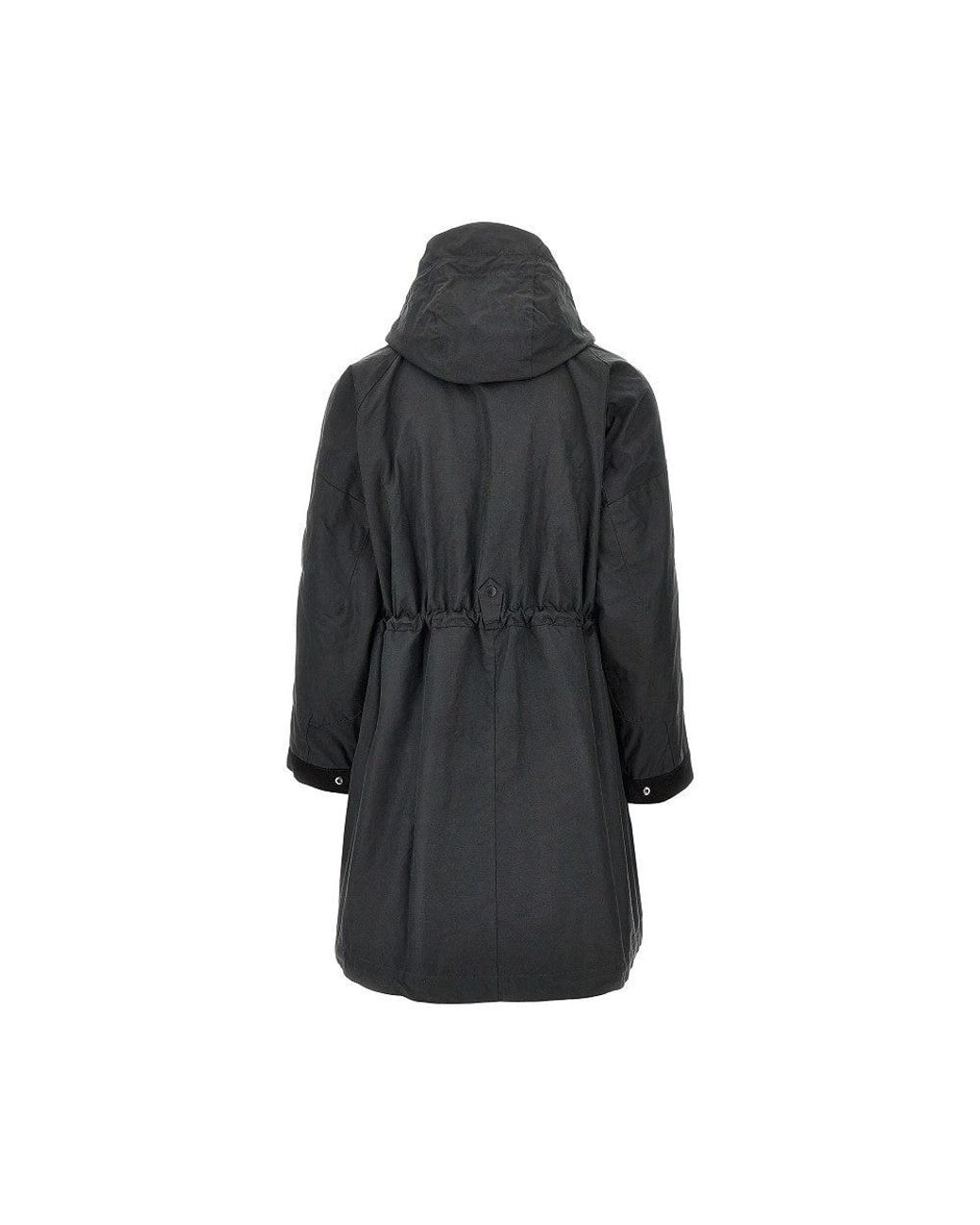 Barbour X Norbit Black Waxed Cotton Long Jacket for men