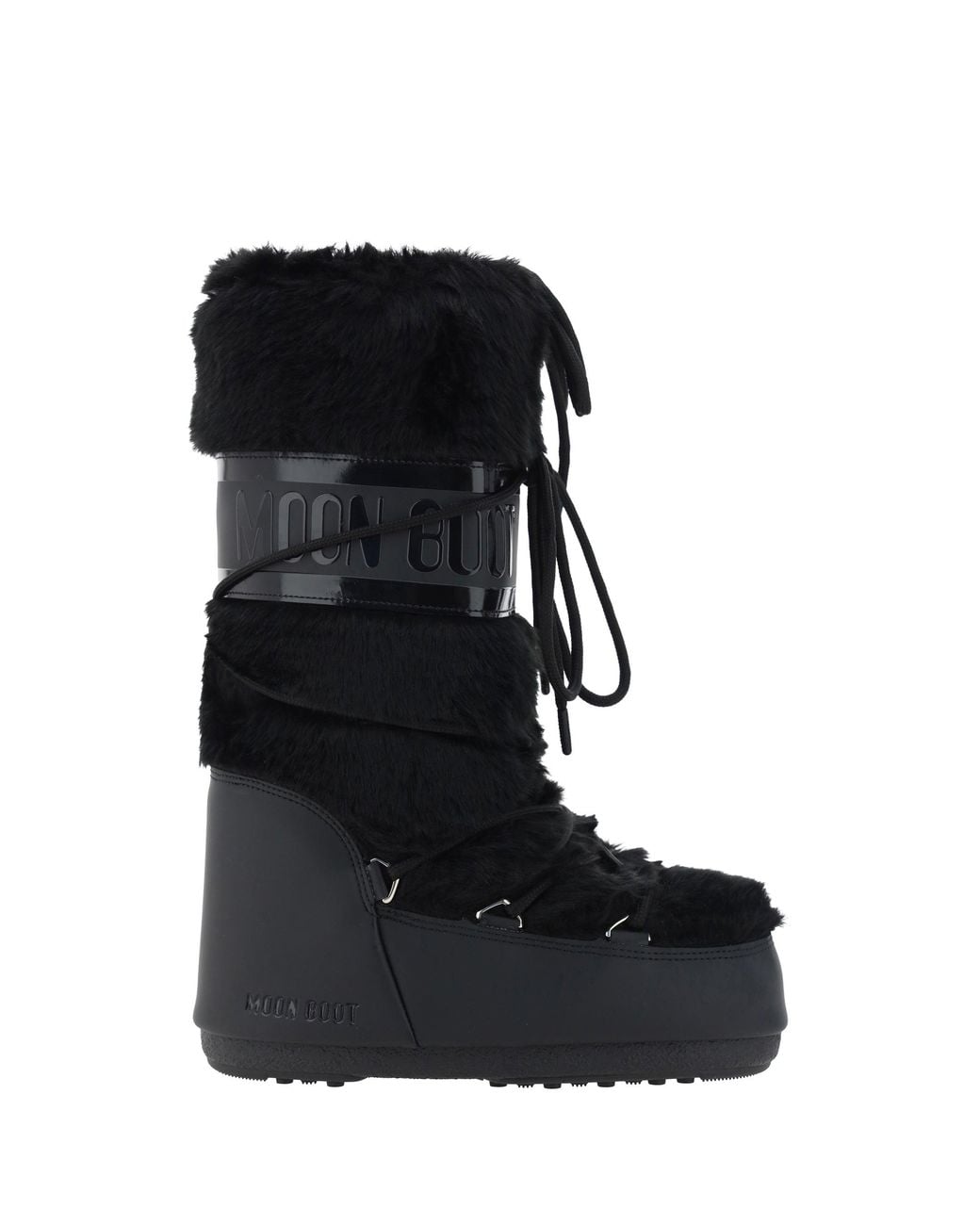 Moon Boot Black Icon Faux Fur Boots