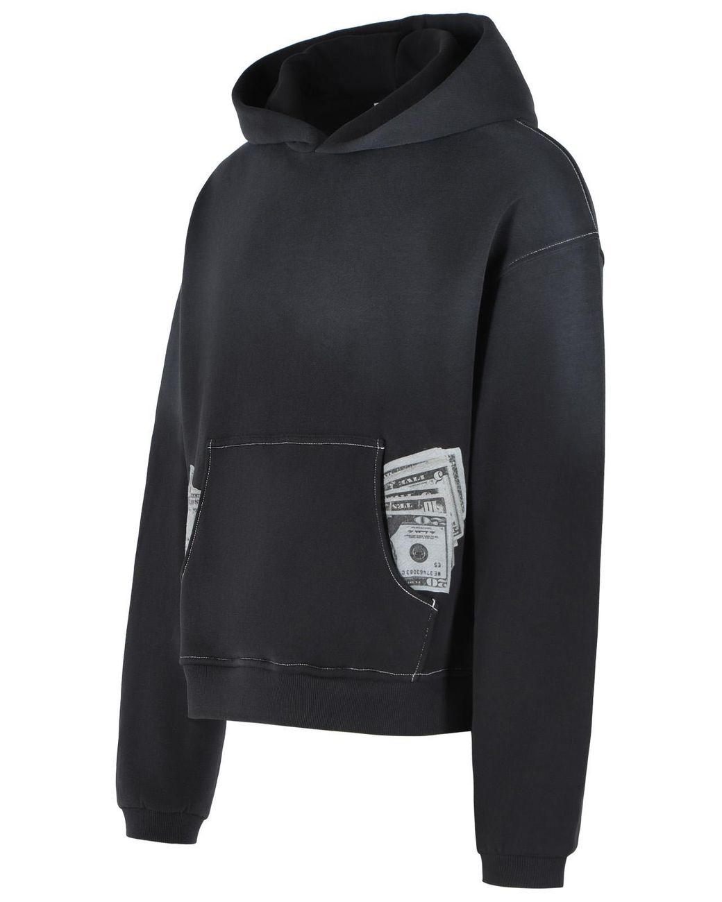 ERL Black 'Money' Washed Cotton Sweatshirt for men