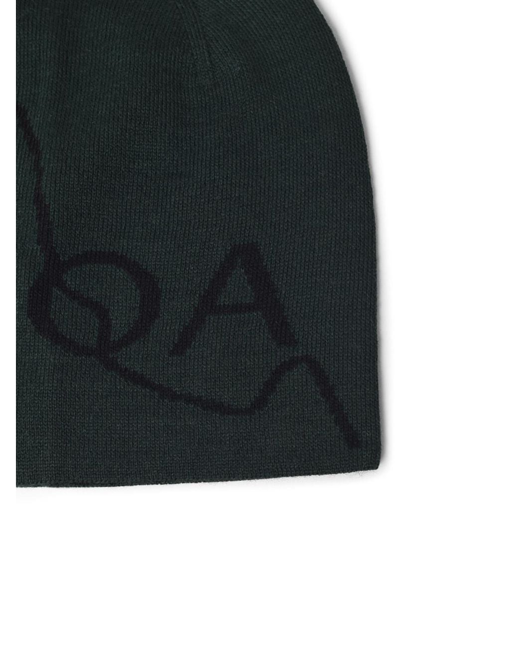 Roa Black Wool Beanie Dark for men
