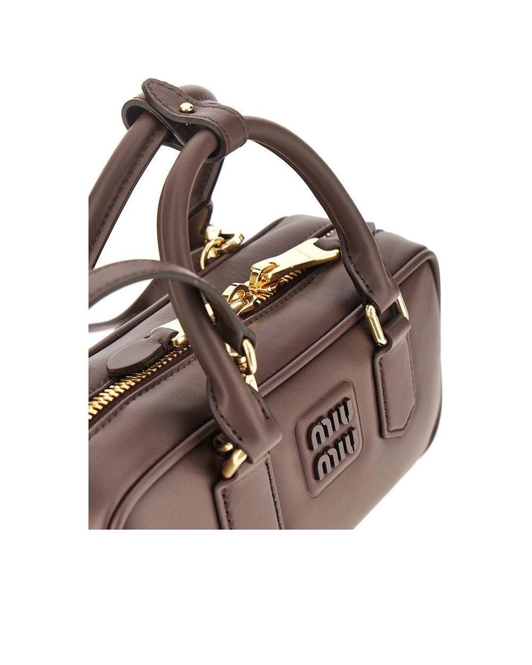 Miu Miu Brown Padded Nappa Leather Small 'Arcadie' Bag