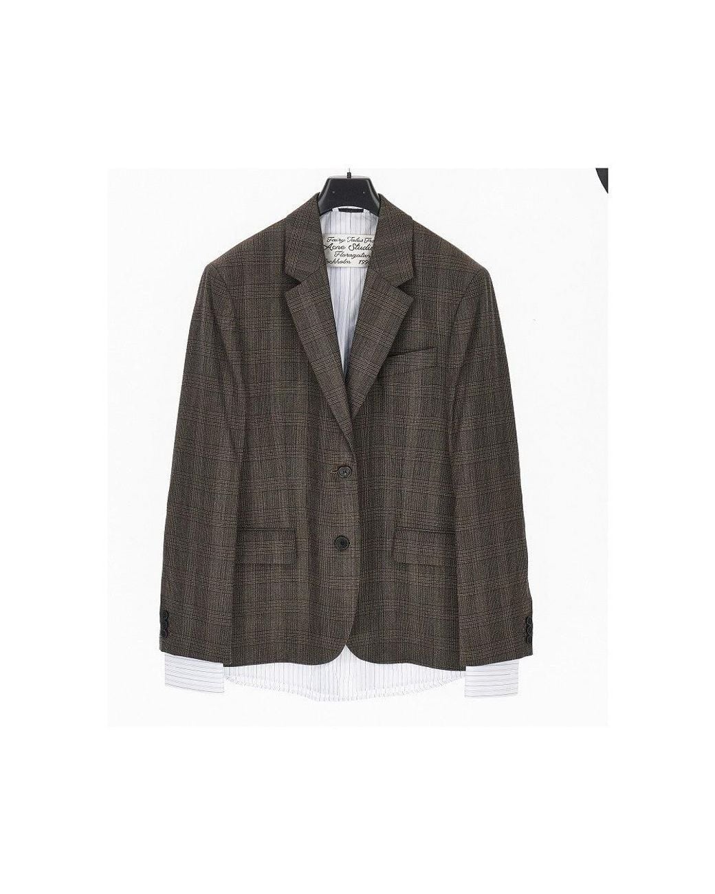 Acne Gray Layering-Effect Oversized Blazer Jacket