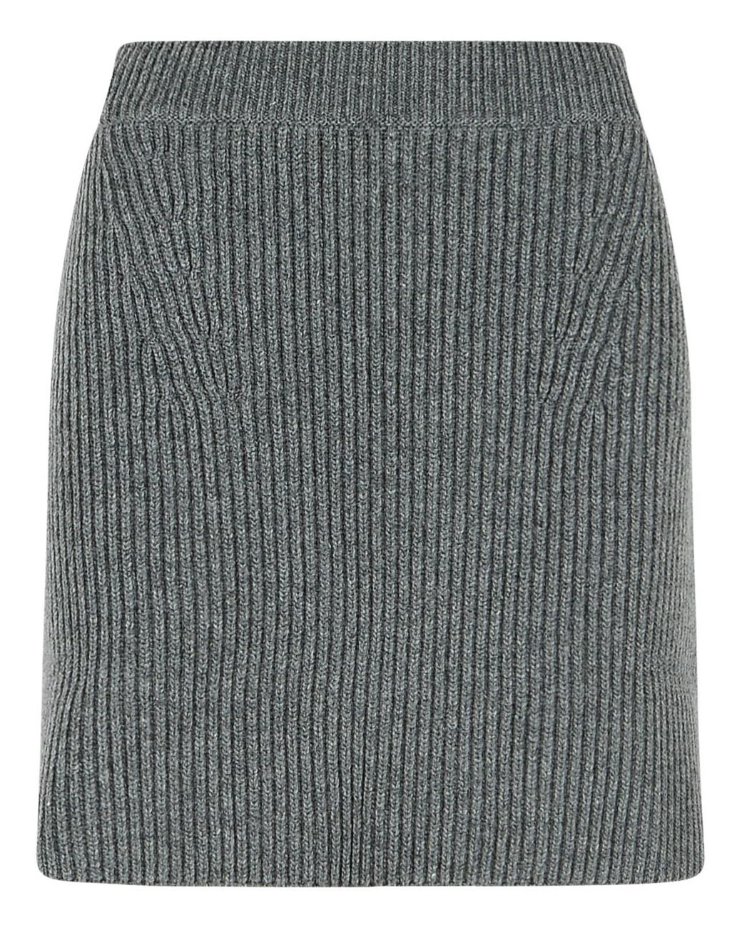 Jil Sander Gray Wool Miniskirt