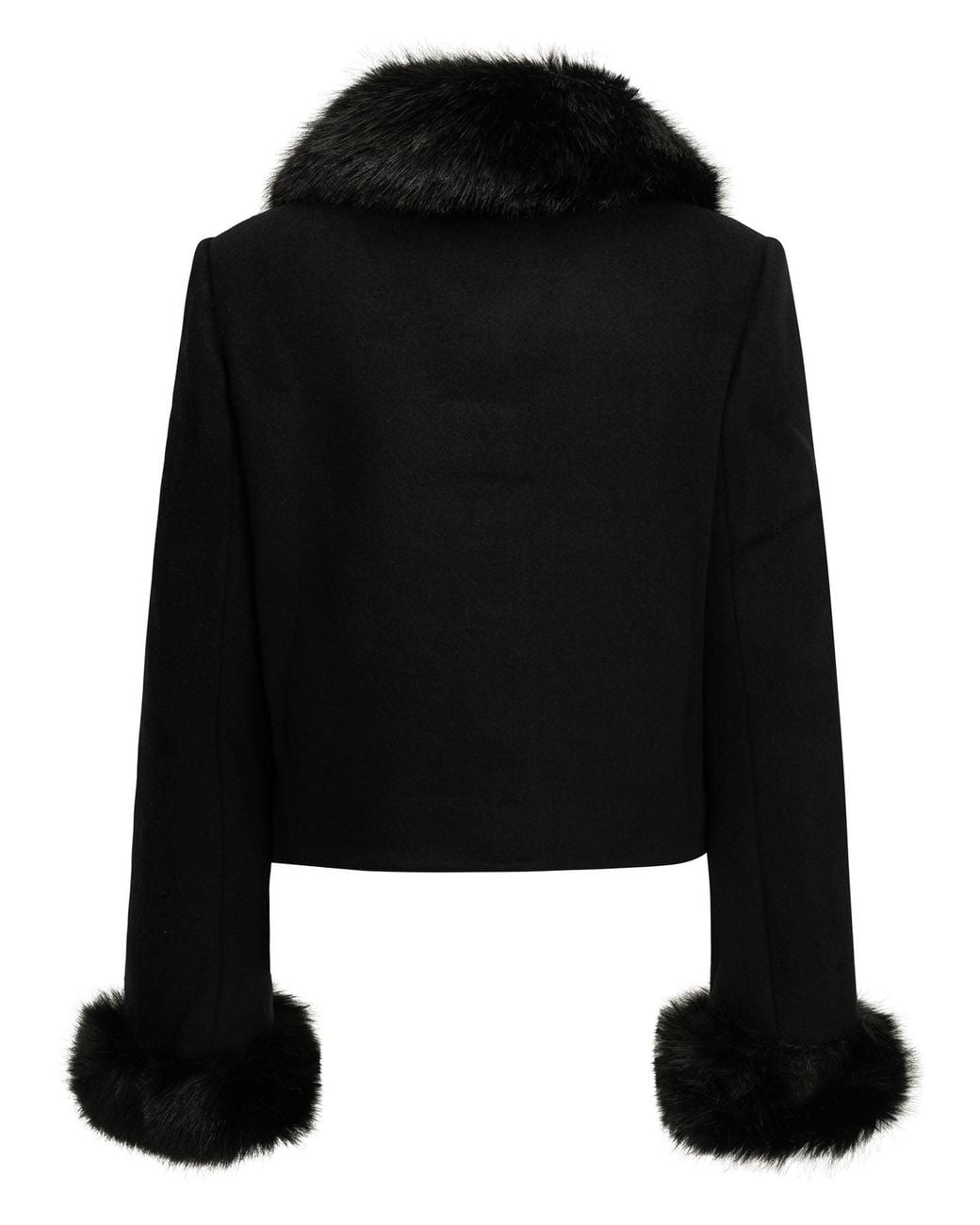 Self-Portrait Black Short Wool Coat