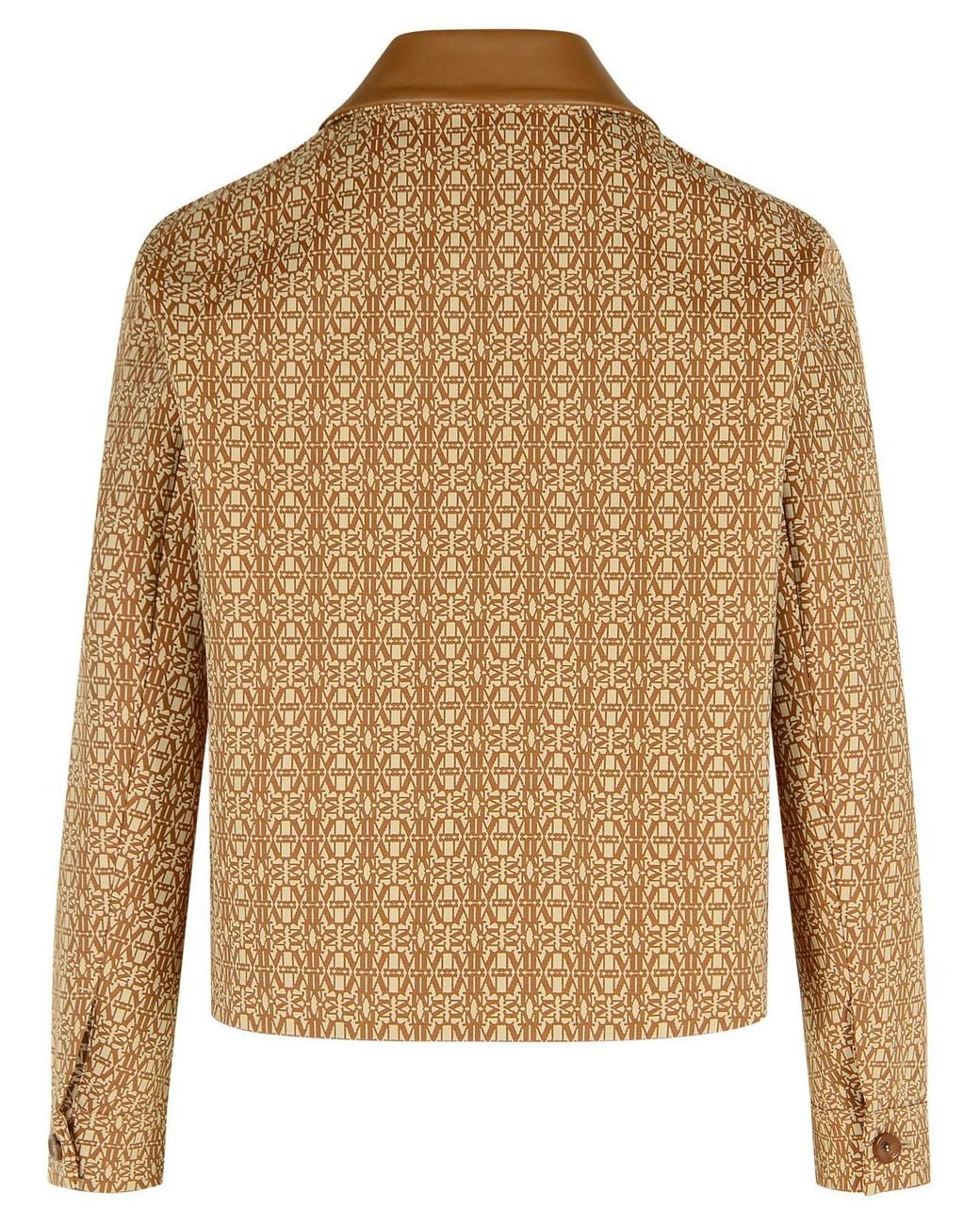 Max Mara Brown 'Viborg' Camel Cotton Jacquard Jacket