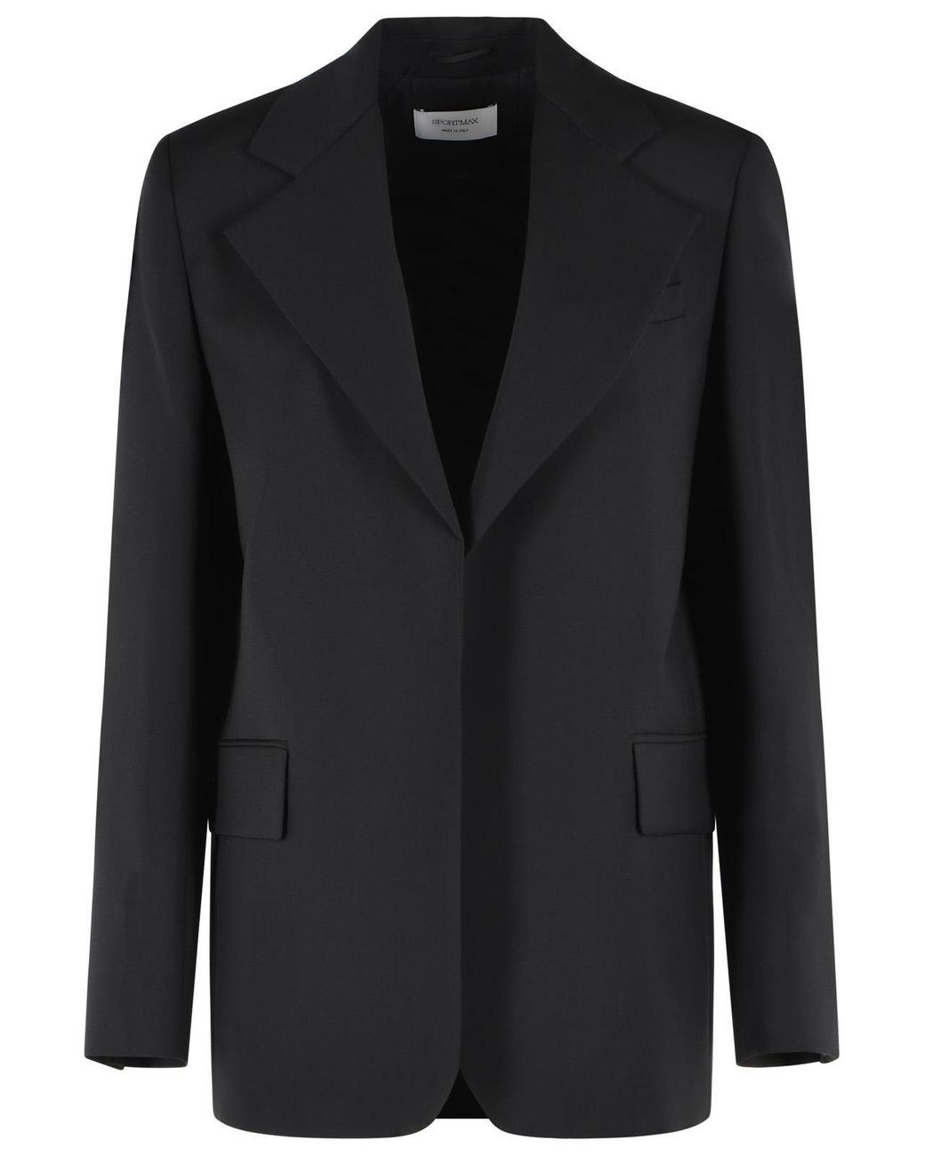 Sportmax Black 'Tenace' Virgin Wool Oversize Blazer
