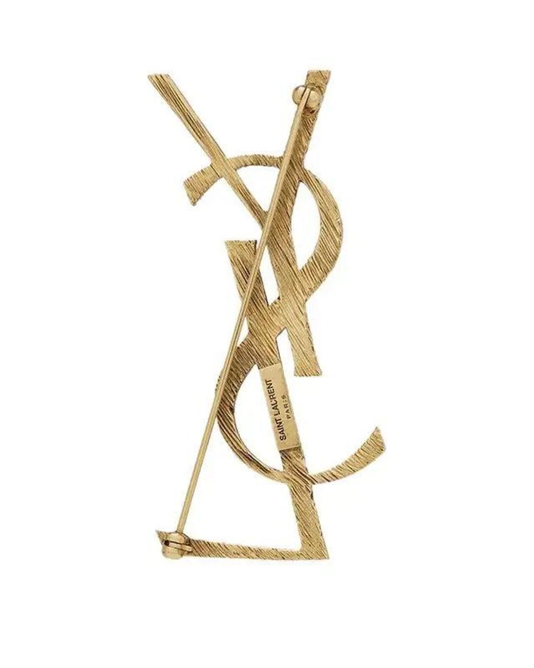 Saint Laurent Metallic Opyum Ysl Twisted Brooch
