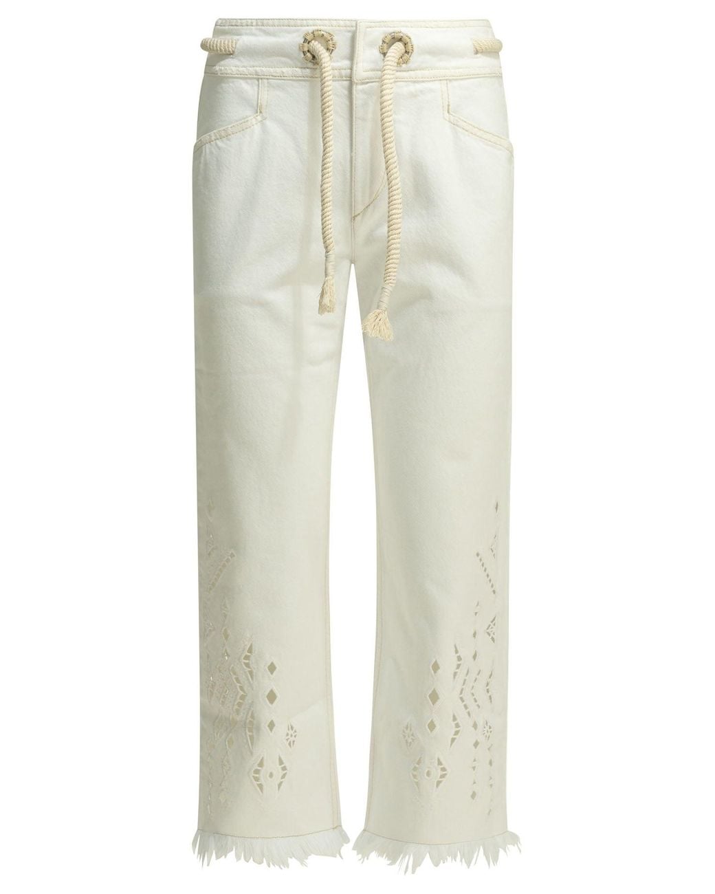 Isabel Marant White Alison Cotton Straight-Leg Jeans