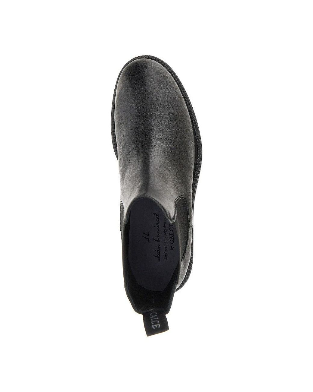 JUAN LACARCEL BY CALCE Black Leather Chelsea Boots for men