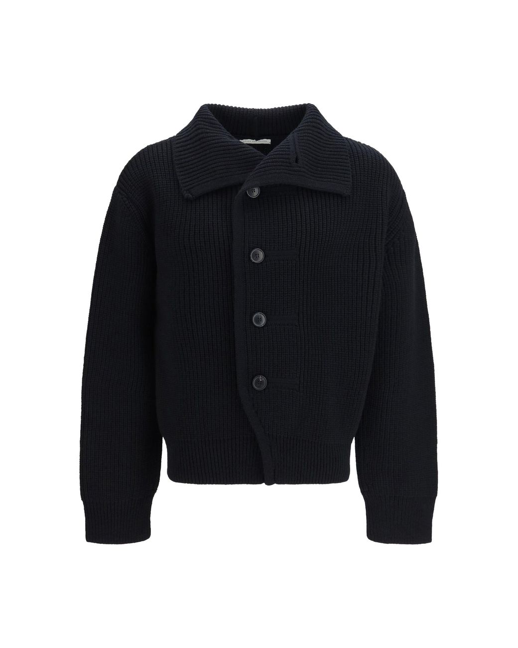 Dries Van Noten Blue Buttoned High-Neck Cardigan for men