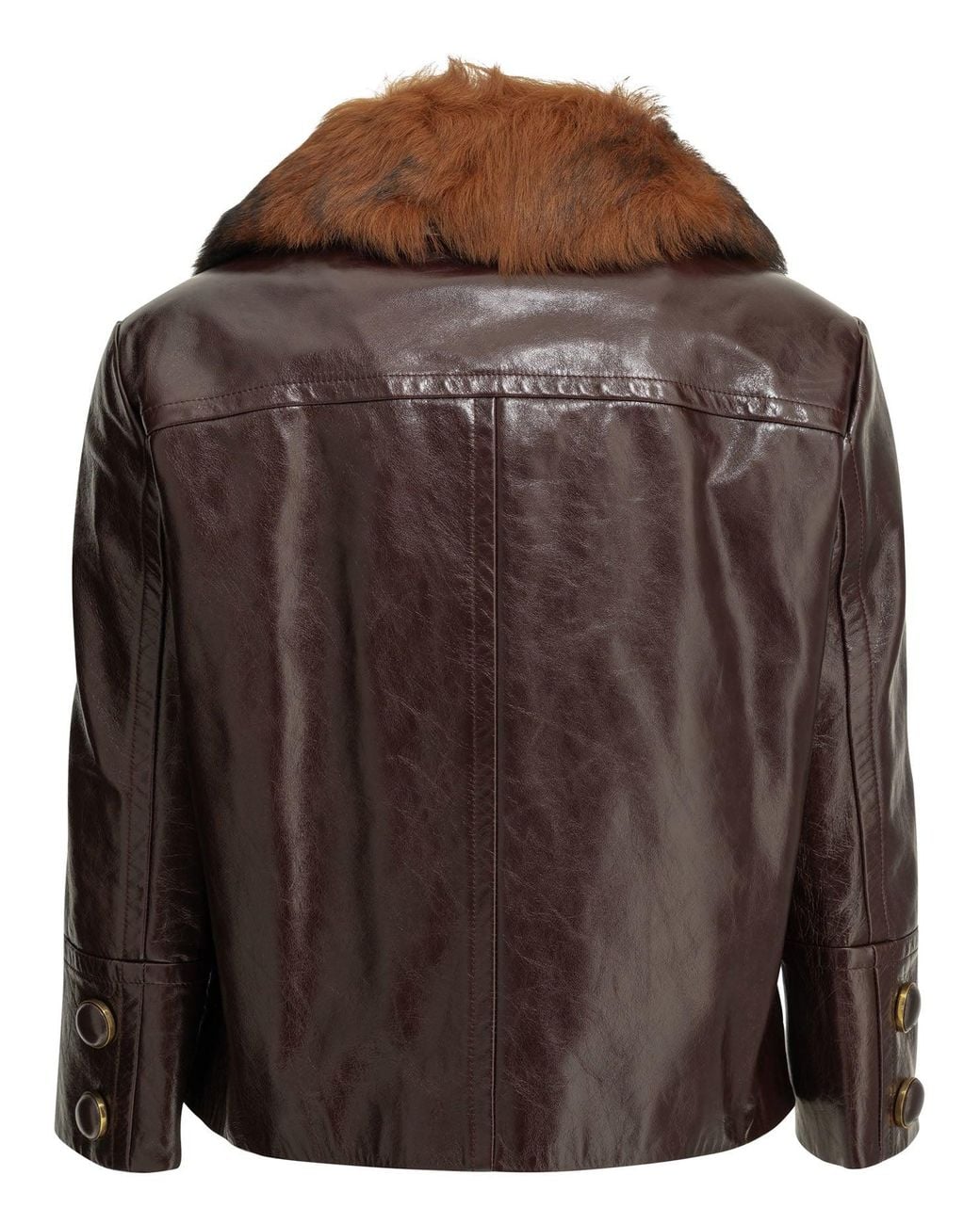 Chloé Brown Cropped Leather Jacket