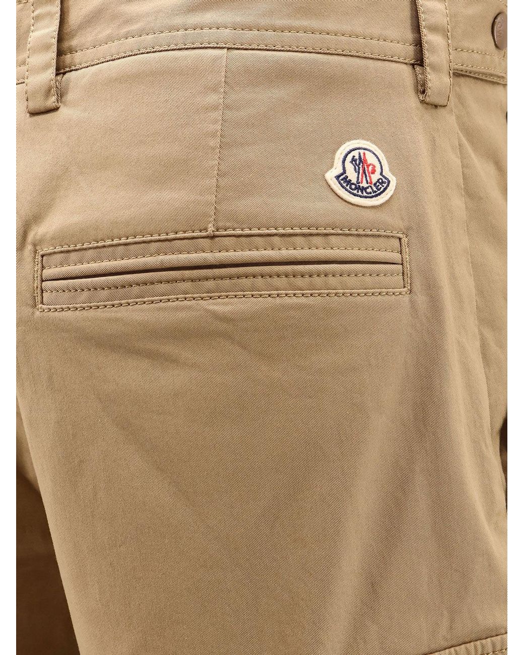 Moncler Natural Cargo Cotton Shorts for men
