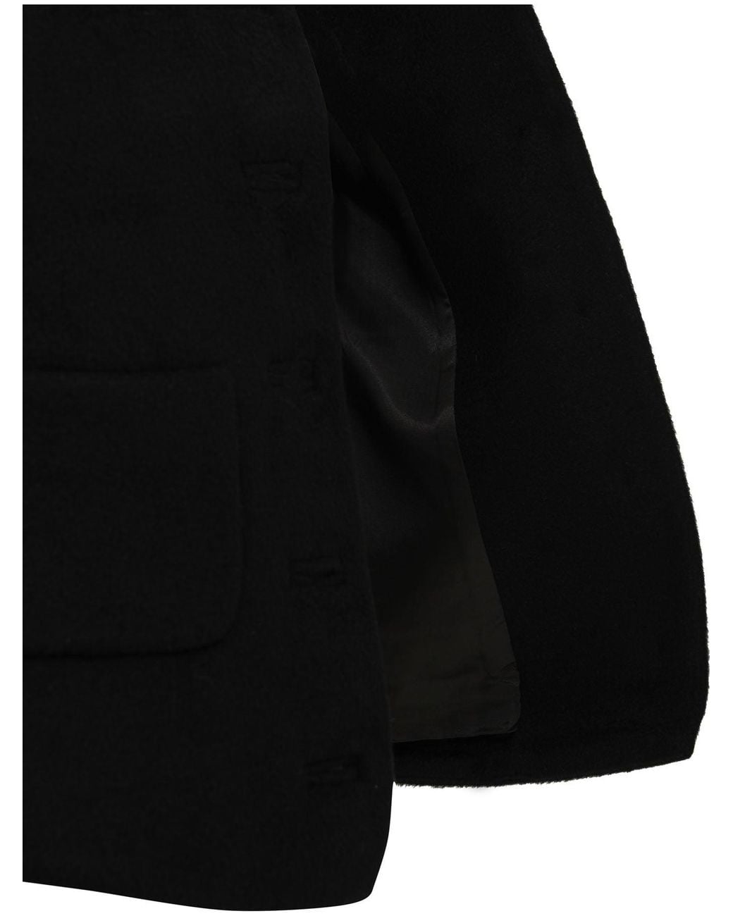 Self-Portrait Black Short Wool Coat