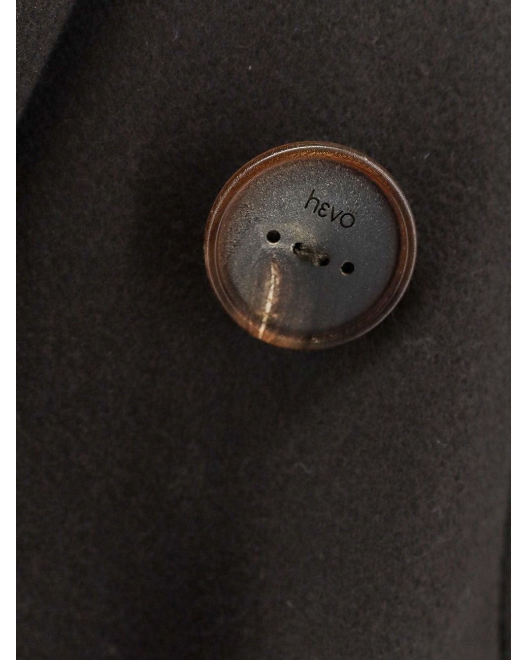Hevò Black Martina Franca Wool Blend Coat