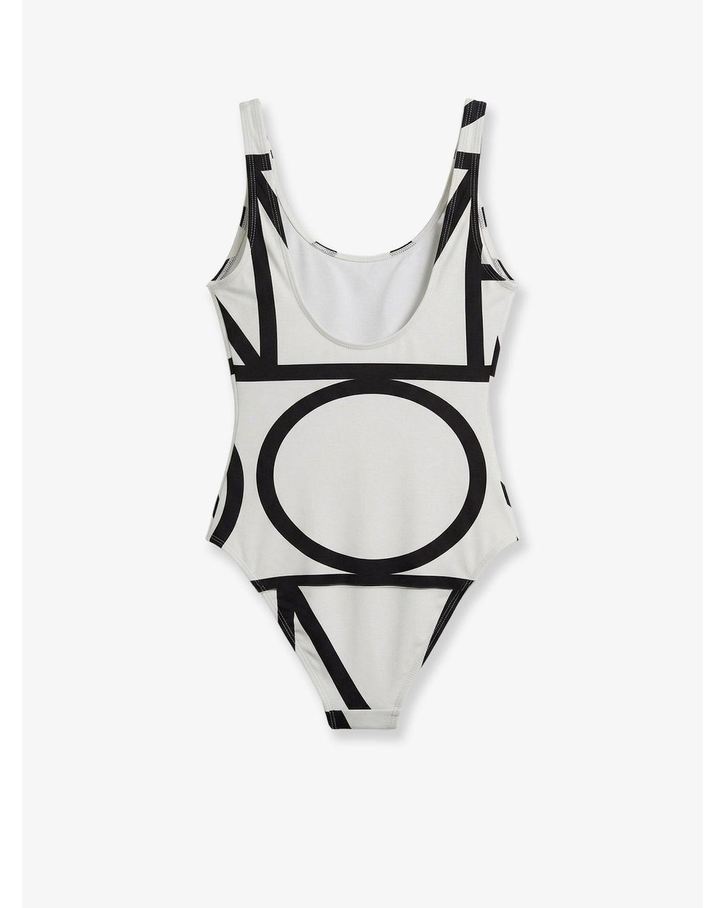 Totême White One-Piece Swimsuit With Monogram Print