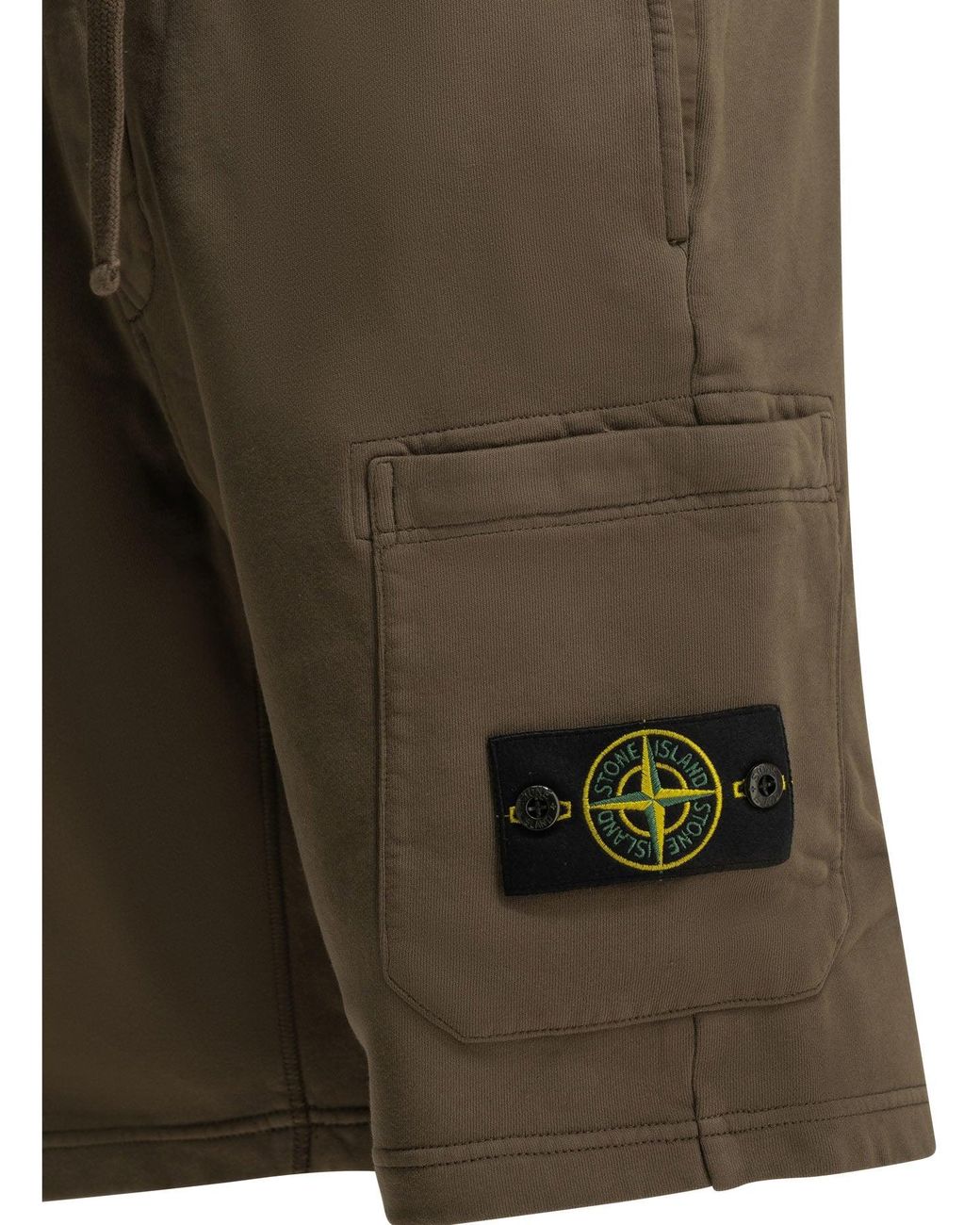 Stone Island Green Jogger Shorts for men