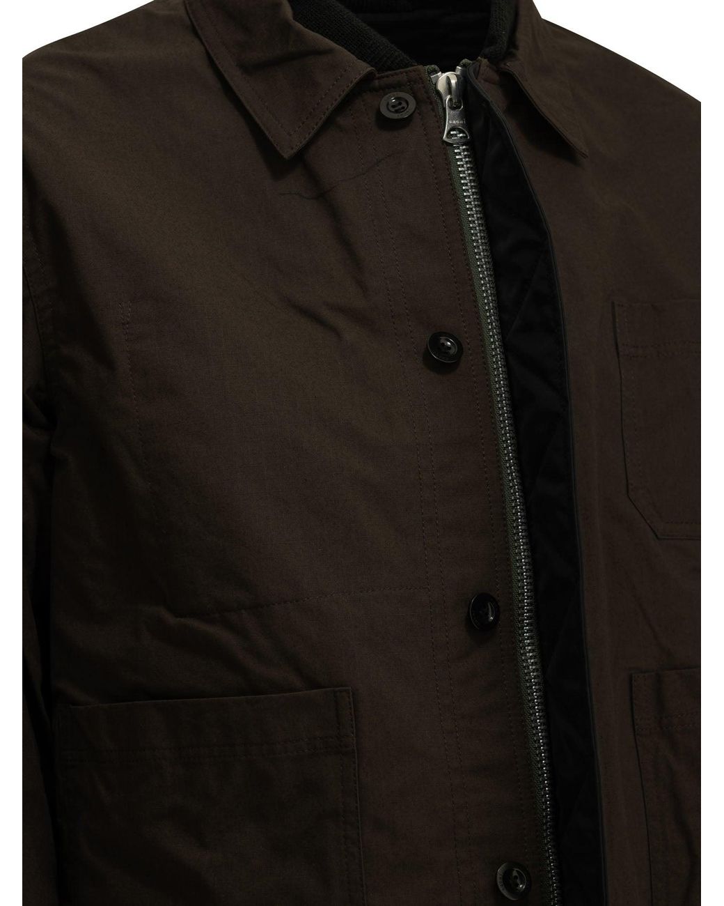 Sacai Black "Nylon Twill X Ripstop Reversible" Quilted Jacket