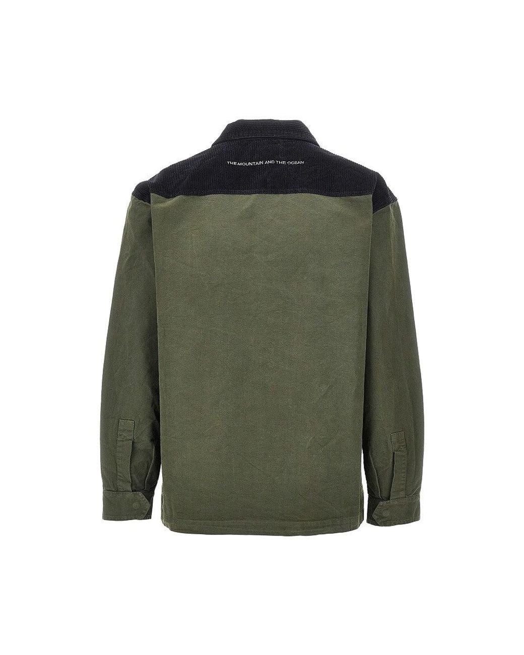 Mauna Kea Green Canvas And Corduroy Saharienne Jacket for men