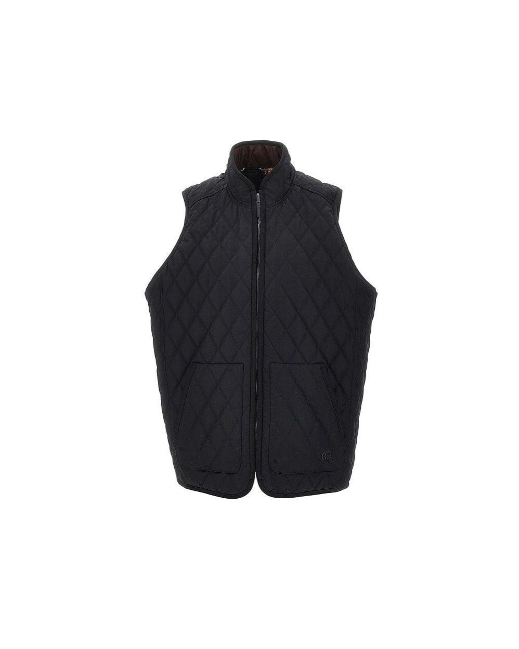 Gucci Black Silk And Cotton Twill Reversible Vest