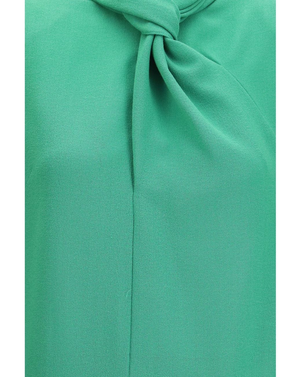 Valentino Green Wool Dress With Knotted Neck Amazone
