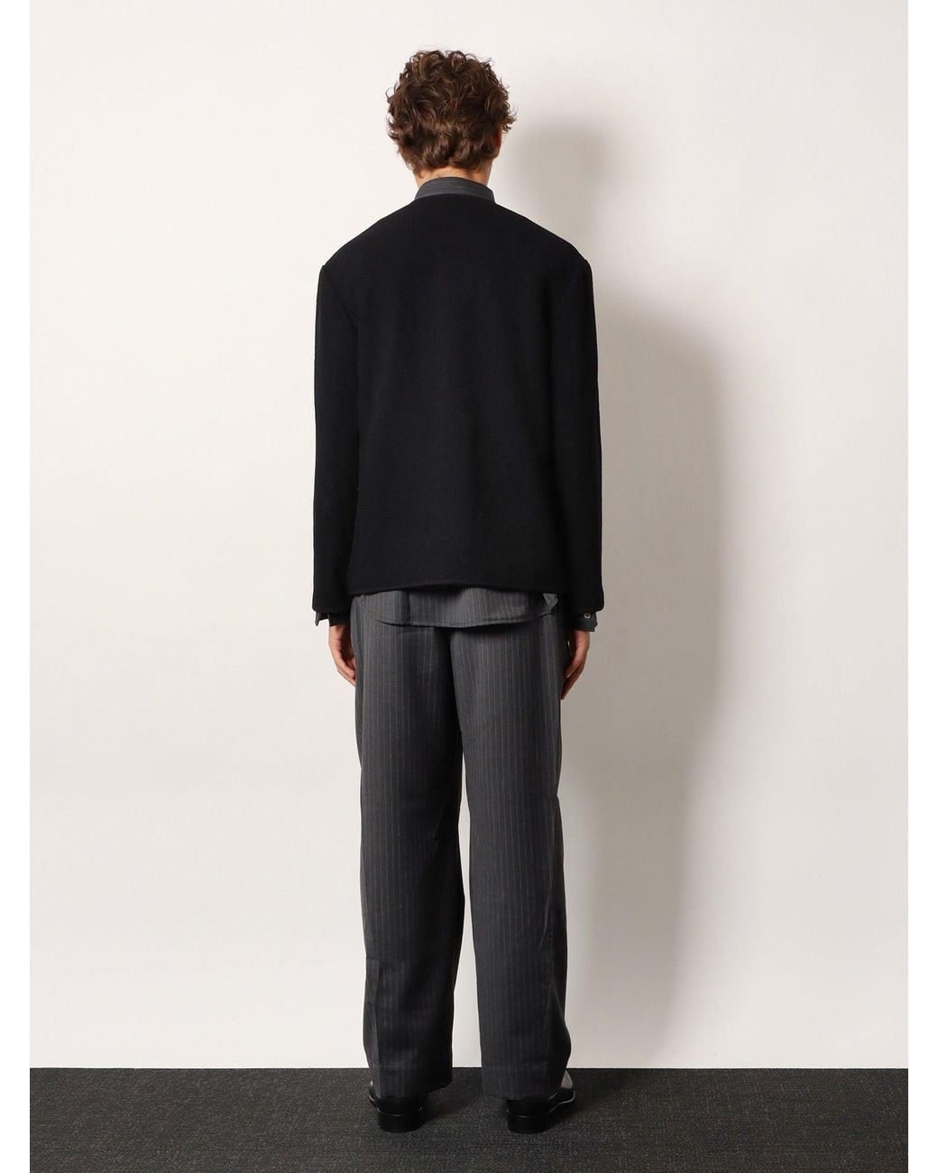 TONYWACK Black Tweed Blazer for men