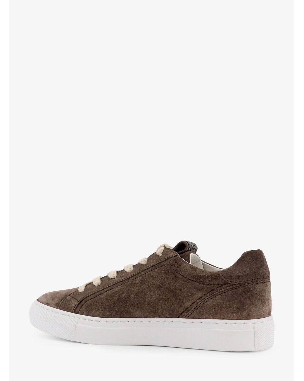 Brunello Cucinelli Brown Suede Low-Top Sneakers