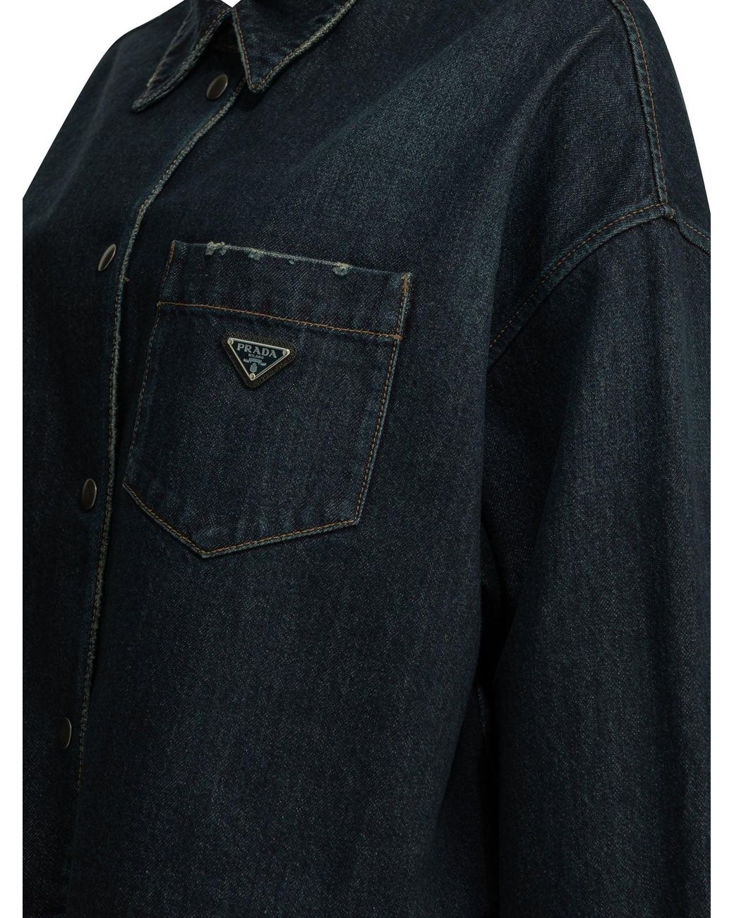 Prada Black Denim Jacket With Logo
