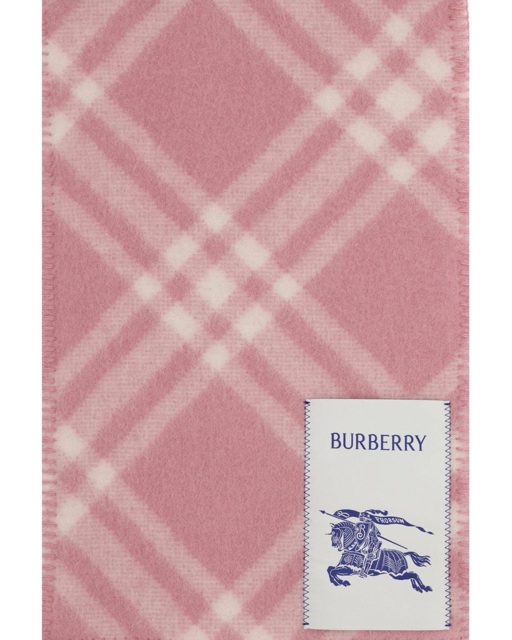 Burberry Pink Check Wool Scarf Sugar