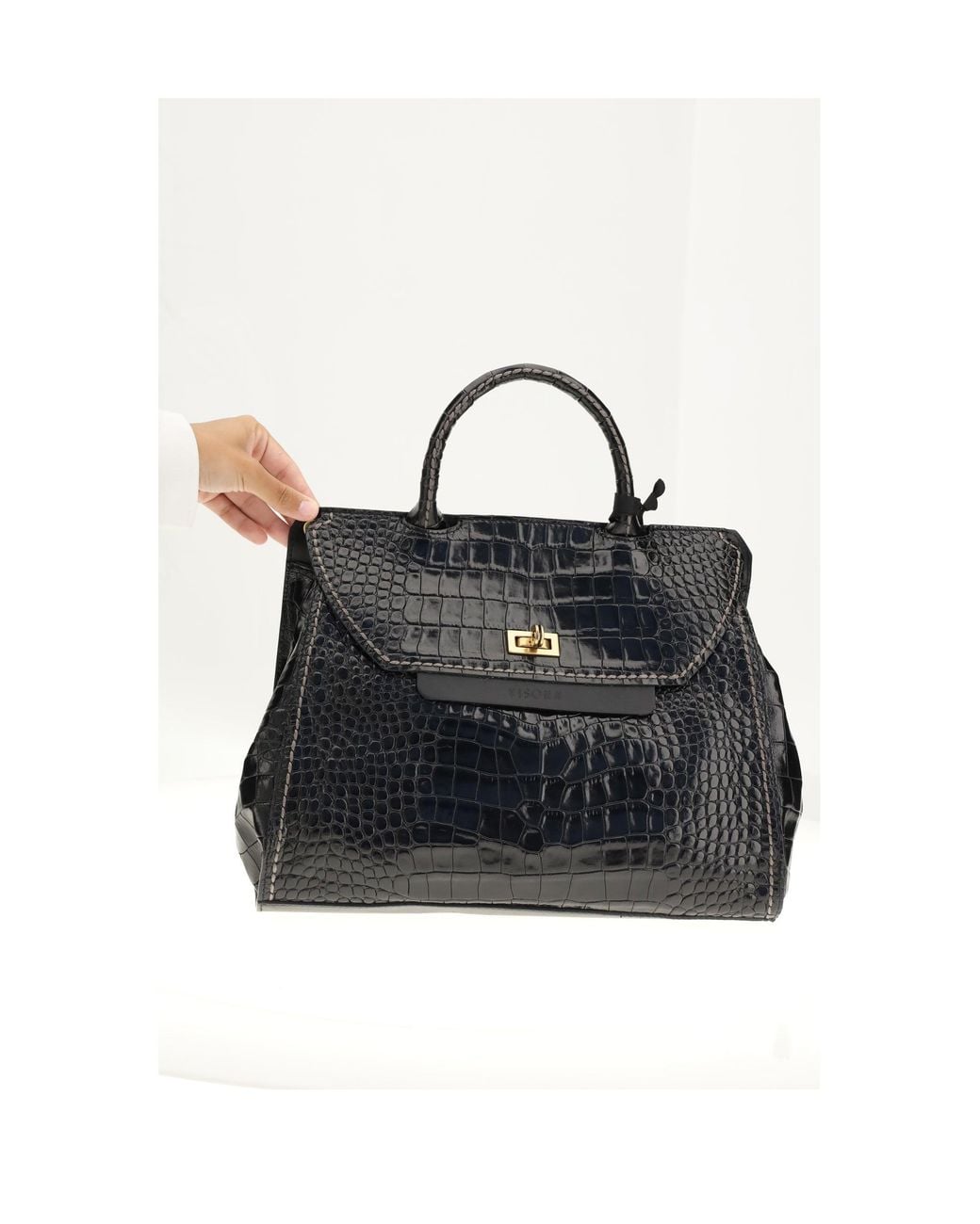VISONA Black Bengala Shoulder Bag Nero