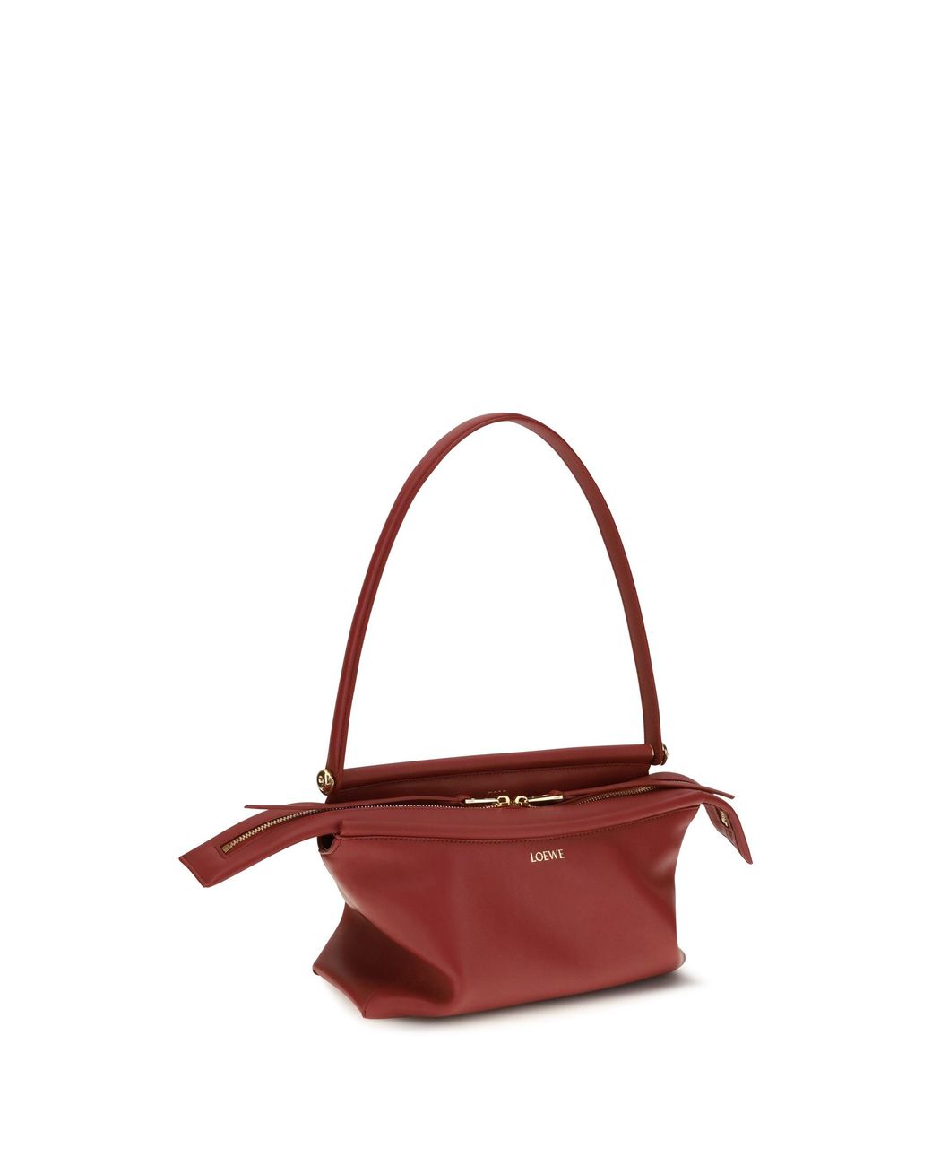 Loewe Red Whisker Glazed Calfskin Shoulder Bag Carmine