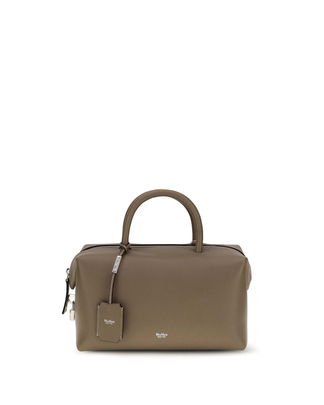Max Mara Brown Holdall Leather Handbag Clay