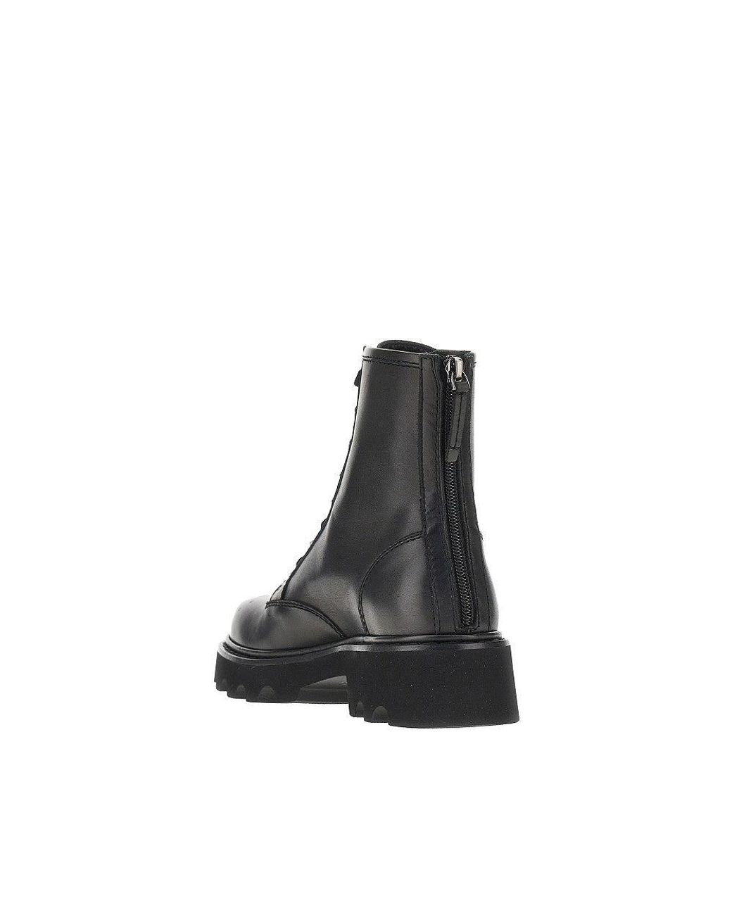 Roger Vivier Black Leather Viv' Rangers Truck Boots