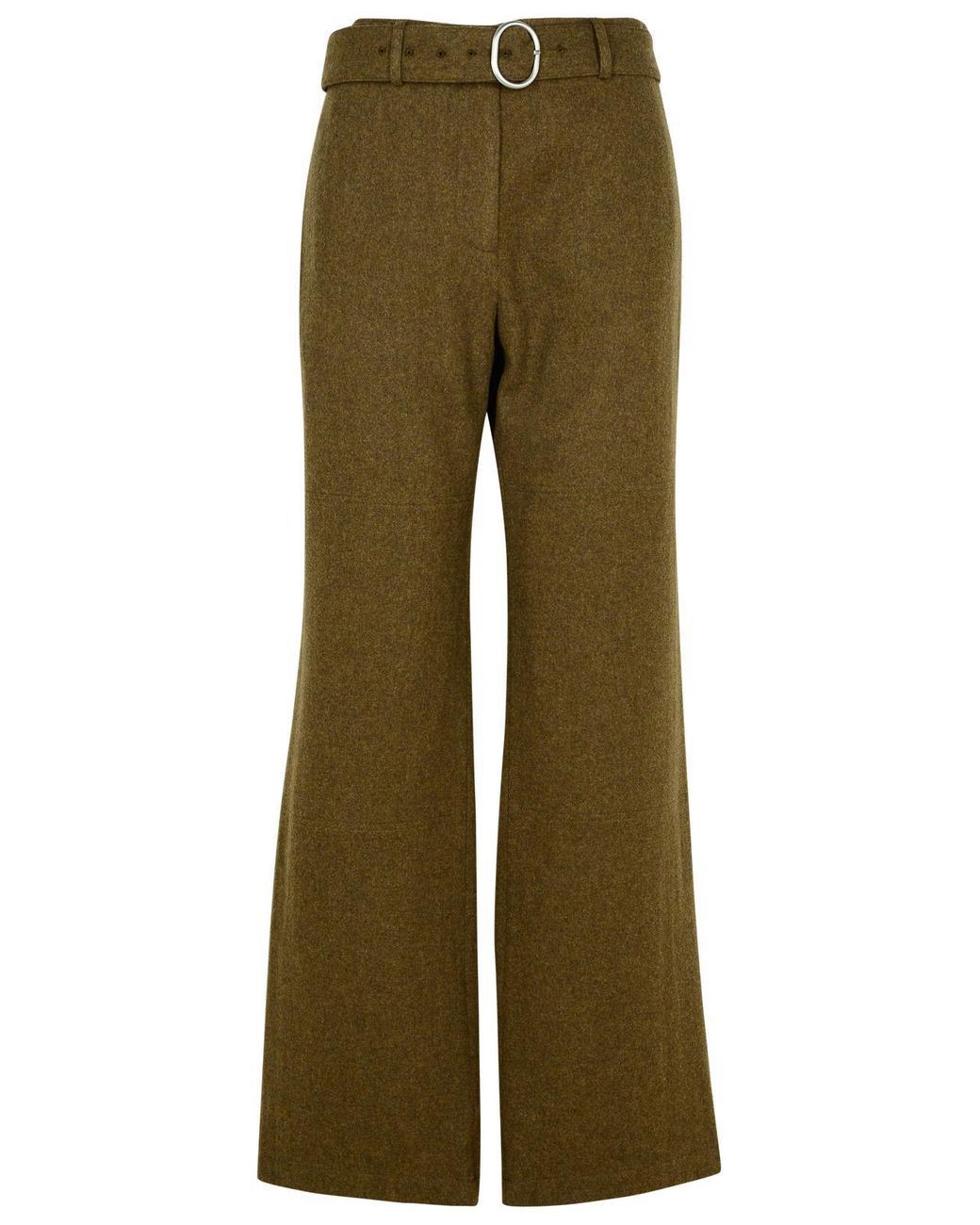 Jil Sander Green Wool Flannel Pants