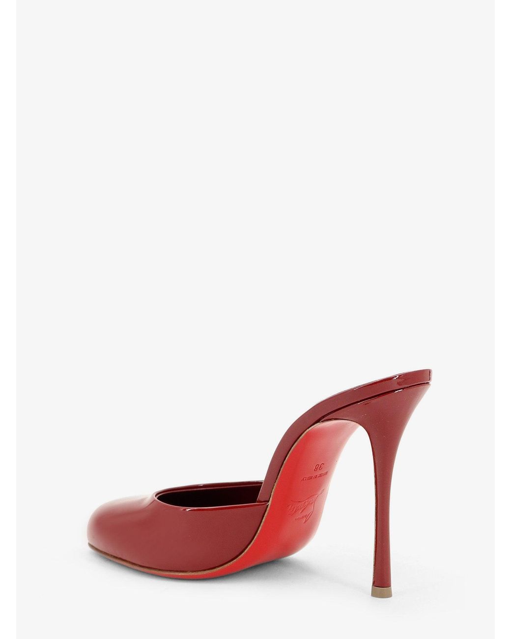 Christian Louboutin Red Patent Leather Dolly Mule Sandals