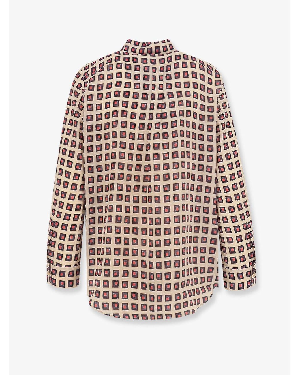 Aspesi White Printed Silk Shirt