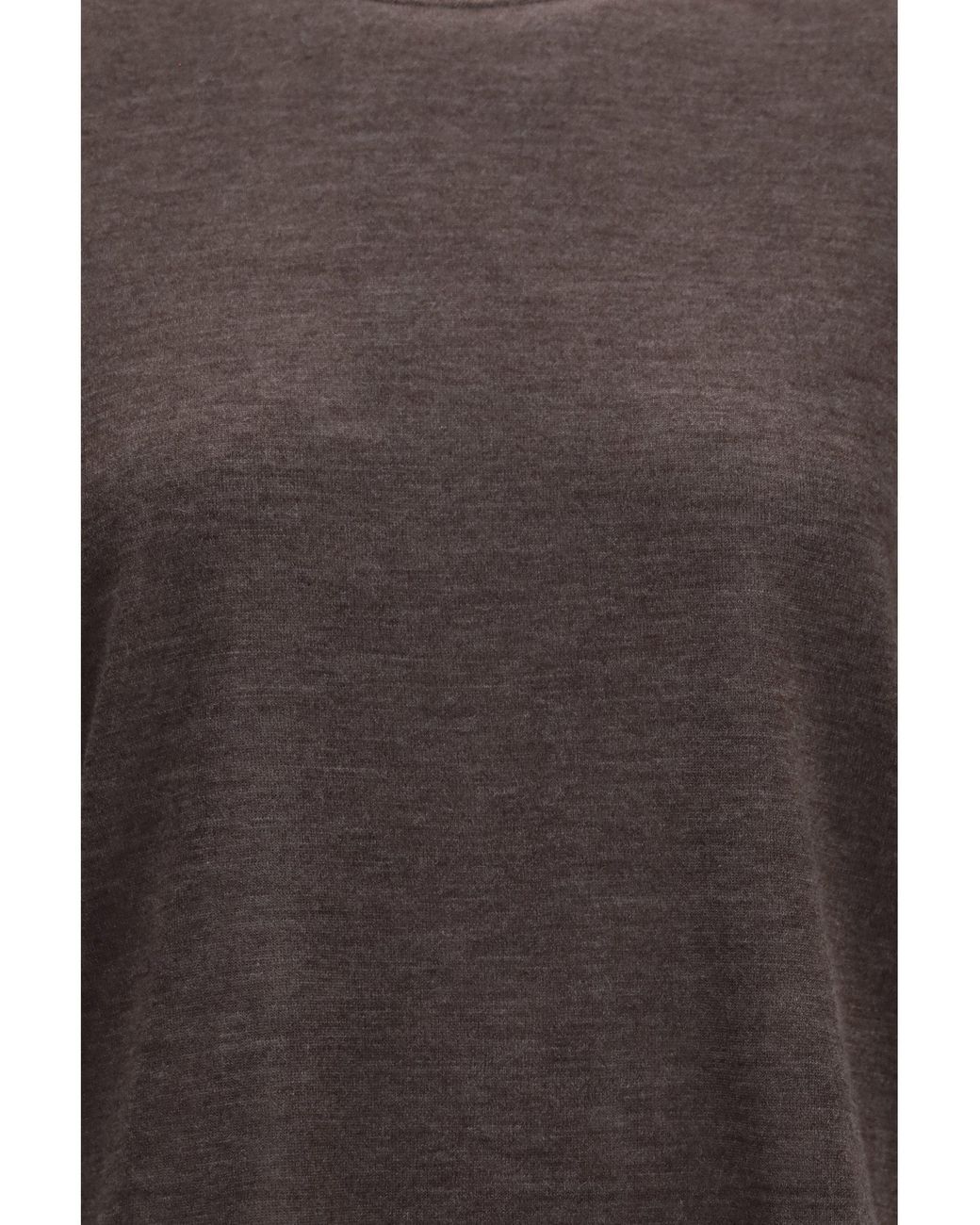 Loulou de Saison Brown Nala Fine-Knit Cashmere T-Shirt Melange